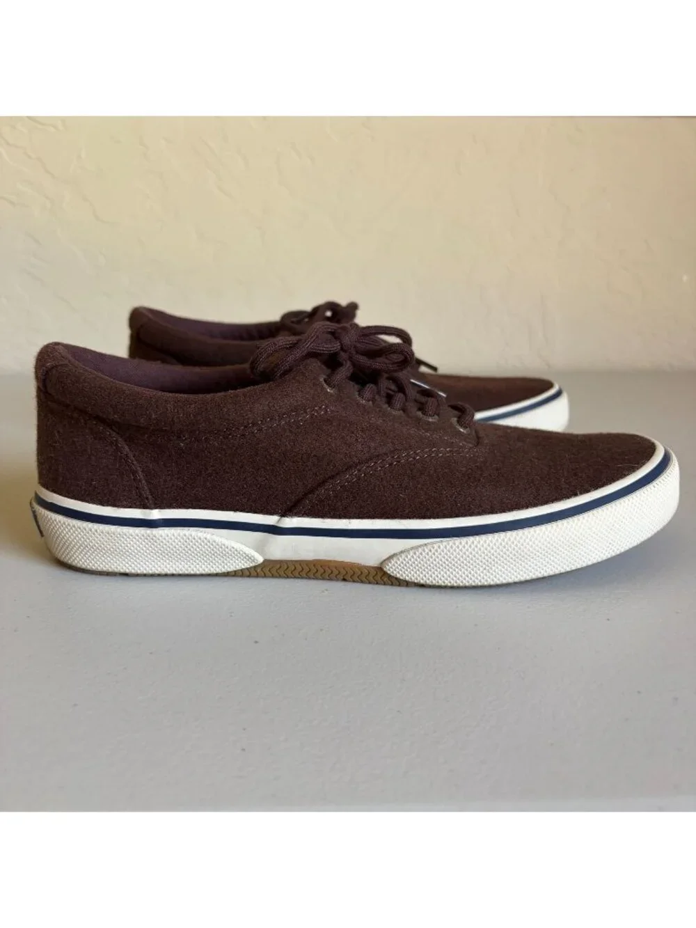 Sperry STS19868 Halyard CVO Sneaker in Brown Wool Canvas Men's US8